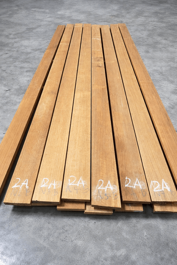 Quartercut teak yacht decking planks